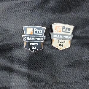 Home Depot Pro-Champion 2023 Q3, Q4 Employee Recognition Pins.